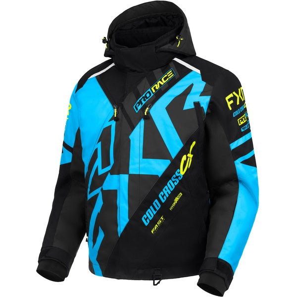Manteau de Motoneige Cold Cross CX Bleu/Noir incliné de face