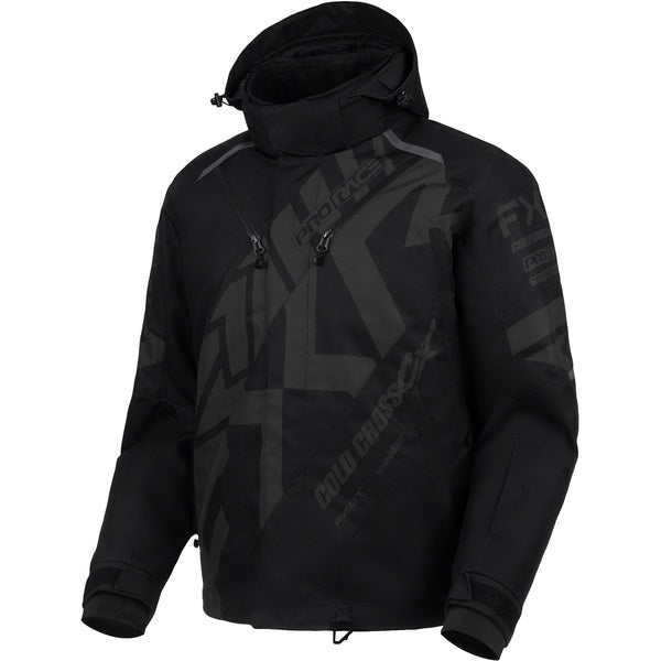 Manteau de Motoneige Cold Cross CX Noir Ops incliné de face