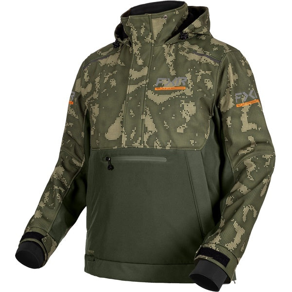 Manteau de Motoneige Evolution FX Tech Shell Anorak Vert/Camo de face