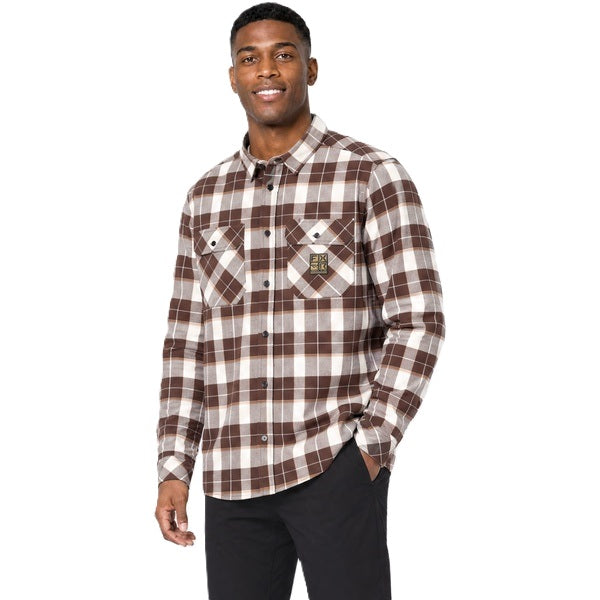 Chemise HD Flannel Brun foncé, de face