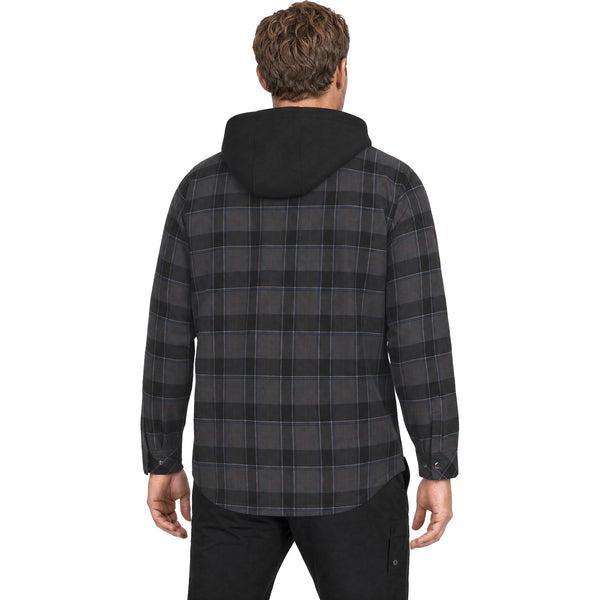Manteau Insulated HD Flannel Noir, de dos
