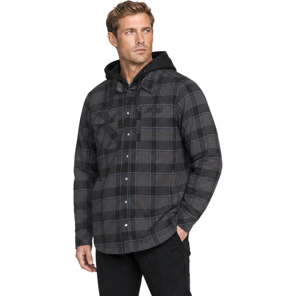 Manteau Insulated HD Flannel Noir, de face