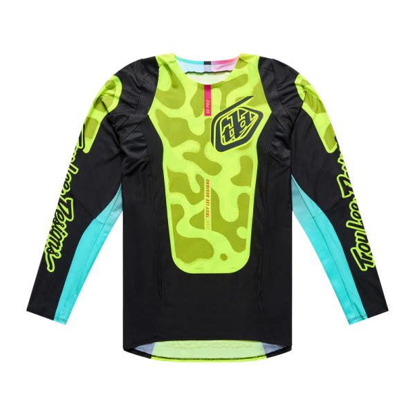 Chandail de Motocross SE Pro LS Myth Haute visibilité /Noir, de face 