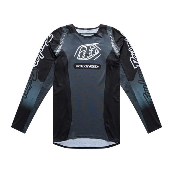 Chandail de Motocross SE Pro Sever Troy Lee Designs Noir/Gris, de face 