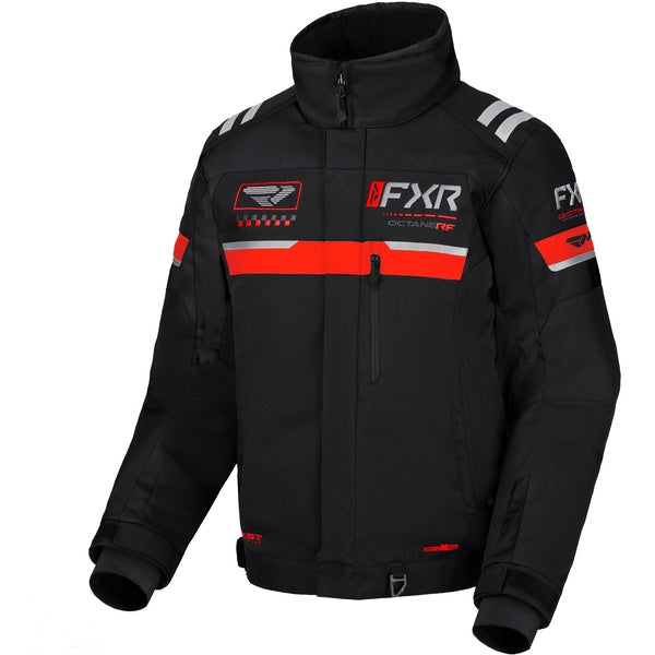 Manteau de Motoneige Octane RF Noir/Rouge de face