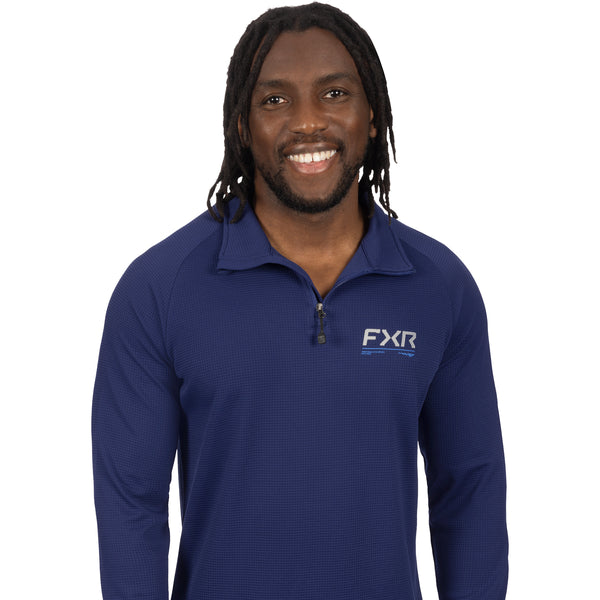 Chandail Pilot UPF 1/4 Zip Bleu, de face
