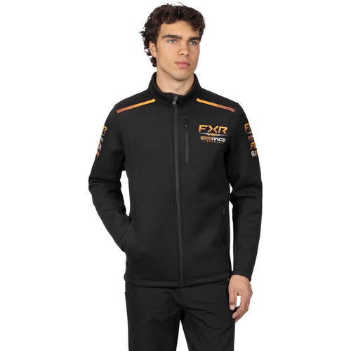 Coton Ouaté Race Division Zip Up Noir, de face