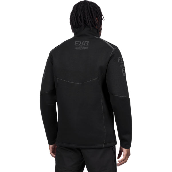 Coton Ouaté Race Division Zip Up Noir Ops, de dos