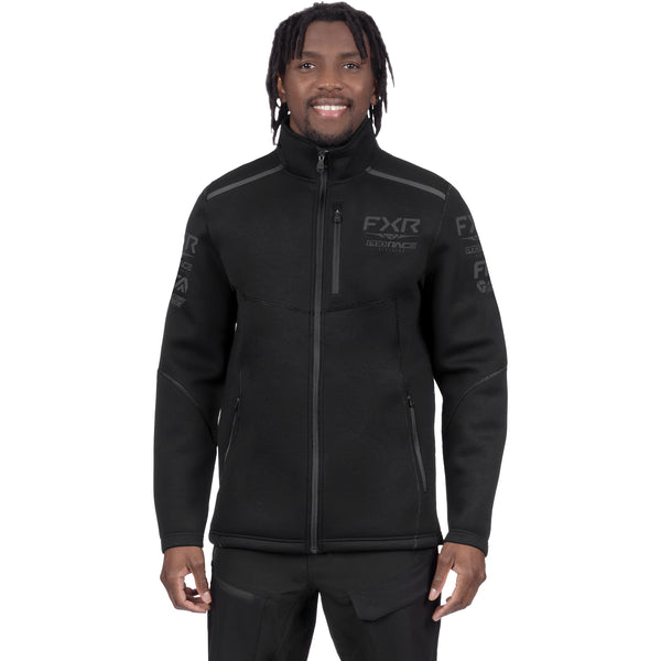Coton Ouaté Race Division Zip Up Noir Ops, de face