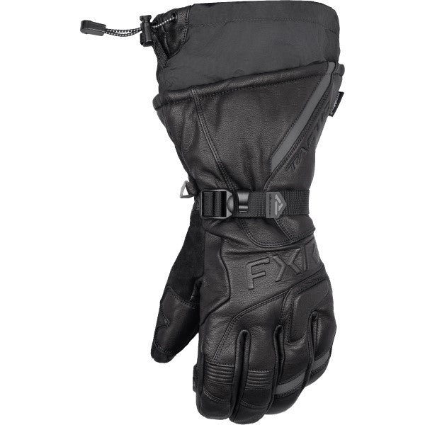 Gants de Motoneige Tactic en Cuir Noir jointures