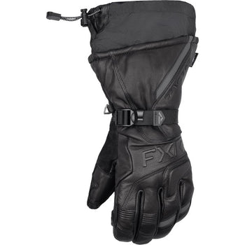 Gants de Motoneige Tactic en Cuir Noir jointures