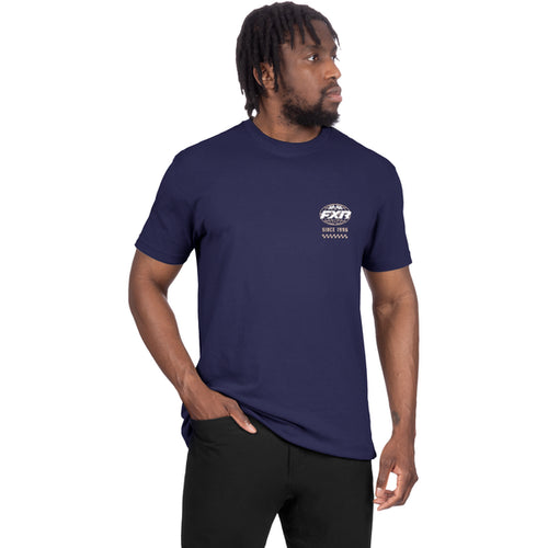 T-Shirt Worldwide Premium Bleu, de face