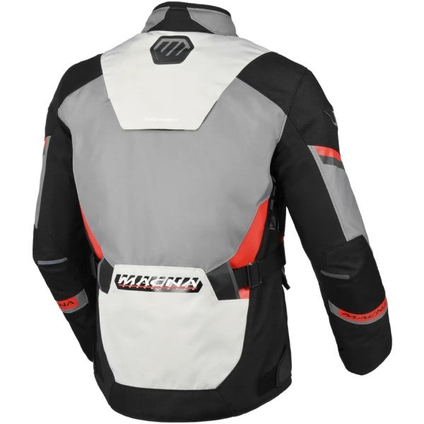 Manteau de Moto Zastro Noir/Gris/Rouge de dos