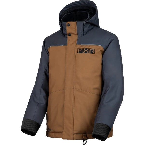 Manteau de Motoneige Kicker Enfant FXR noir et brun, de face