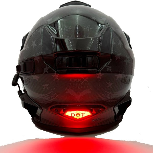 Lumière de Sécurité pour Casque Mission arrière allumée