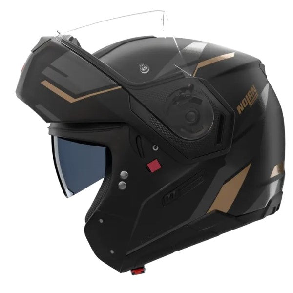 Casque Modulaire de Moto N90-3 Sincrono Noir/Or, Vue de côté en position ouverte