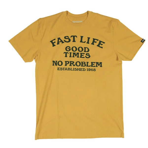 T-Shirt No Problem/Fasthouse/jaune de face