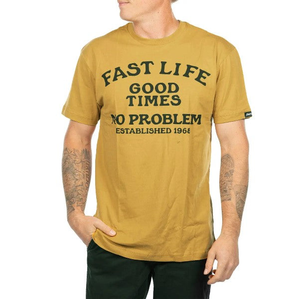 T-Shirt No Problem/Fasthouse/jaune de face