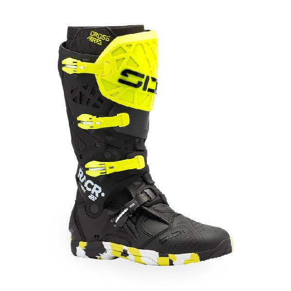 Bottes de Motocross Crossair X Noir/Jaune, de côté