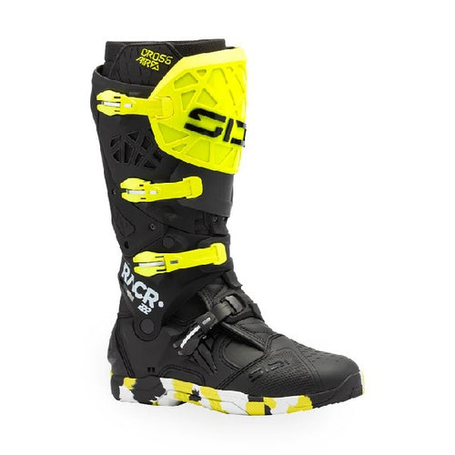 Bottes de Motocross Crossair X Noir/Jaune, de côté