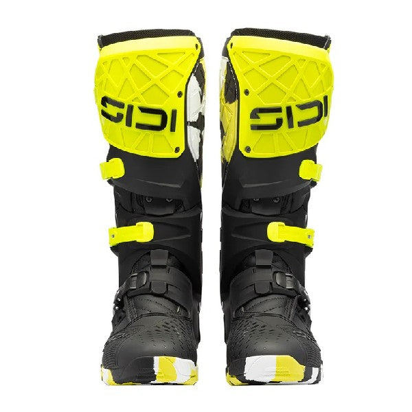 Bottes de Motocross Crossair X Noir/Jaune, de face