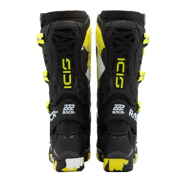 Bottes de Motocross Crossair X Noir/Jaune, de dos