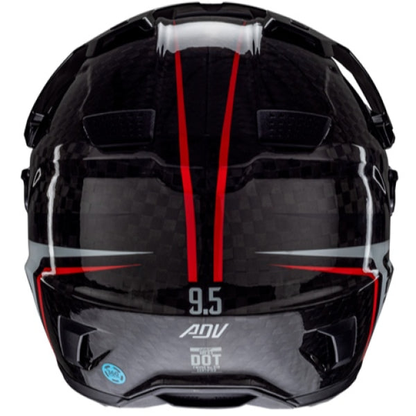 Casque de Motocross ADV 9.5 V25 Carbone avec Lunettes Noir, Derrière