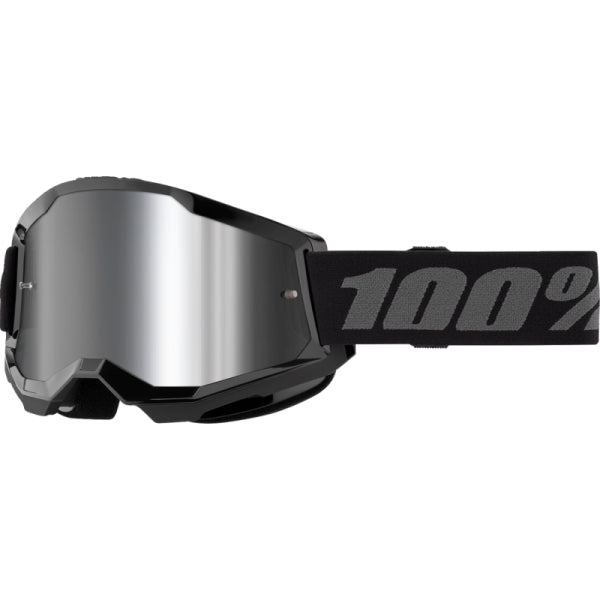 Lunettes de Motocross Strata 2 Lentille Miroir 100% noir et argent