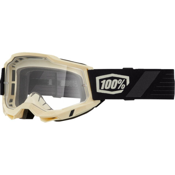 Lunettes de Motocross Accuri 2 Lentille Claire 100% noir et beige