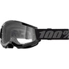 Lunettes de Motocross Strata 2 Lentille Claire Junior 100% noir et gris