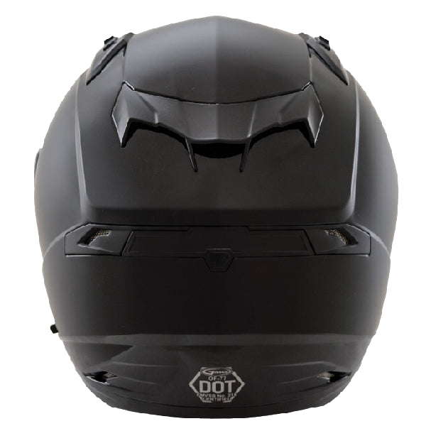 Casque Ouvert de Motoneige OF77 Noir mat, de dos