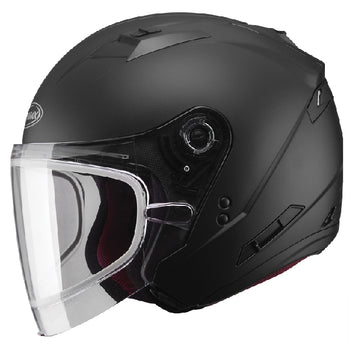 Casque Ouvert de Motoneige OF77 Noir mat, de côté