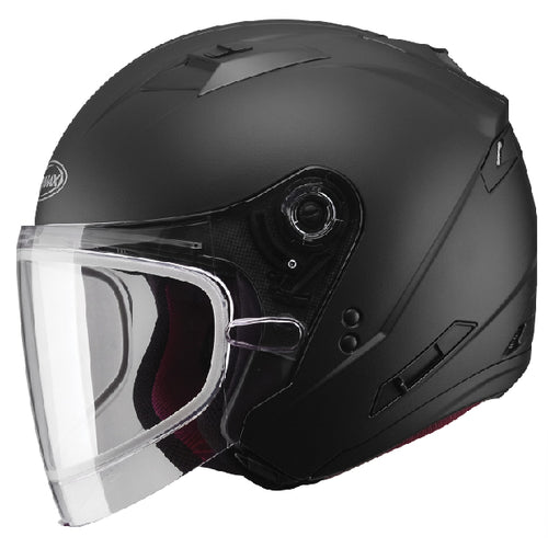 Casque Ouvert de Motoneige OF77 Noir mat, de côté