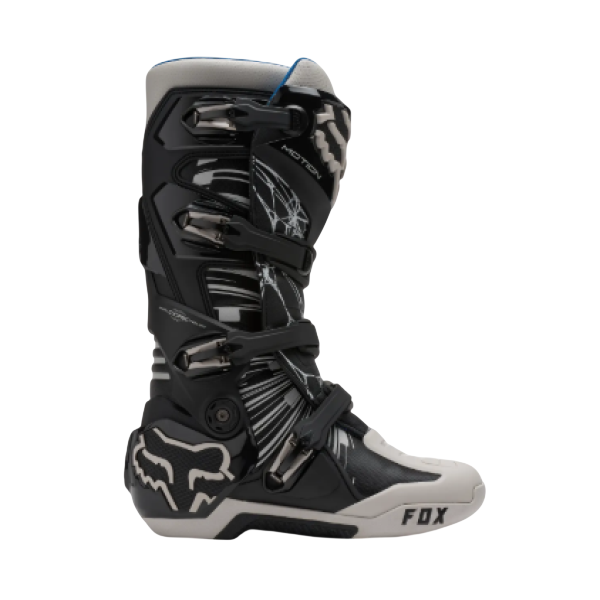 Bottes de Motocross Motion Diffuse Édition Spéciale/Fox, noir, gris/de droit