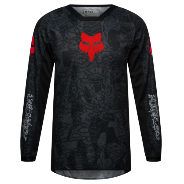 Chandail de Motocross 180 Abyss Junior/Fox, Noir, de face