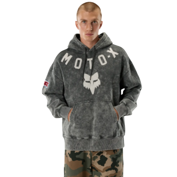 Coton Ouaté Moto-X Heavyweight Unisexe/Fox, gris, de face