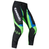 Pantalon de Motocross 180 Kawasaki/Fox, noir vert , de face