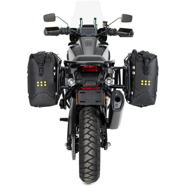 Sac Souple de Moto OS-38 Noir attachés aux côtés du siège à l'arrière