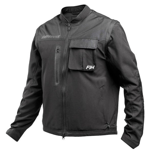 Manteau Enduro Seeker Off-Road Noir, de face