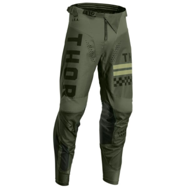 Pantalon de Motocross Pulse Combat Junior kaki, en face
