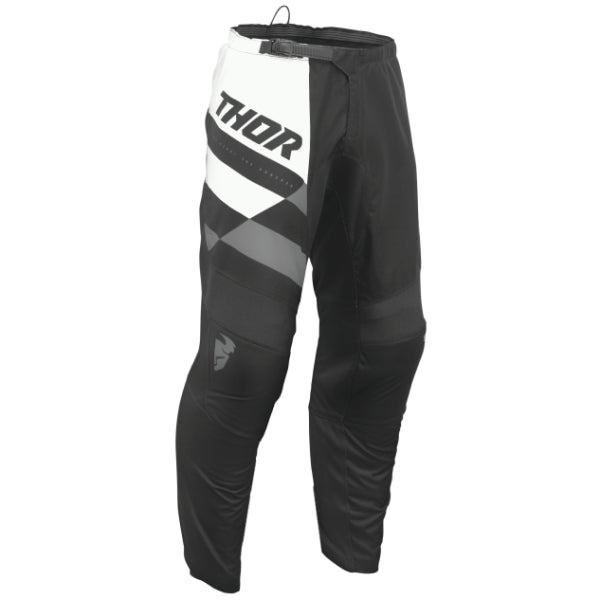 Pantalon de Motocross Sector Cheker Junior noir blanc, de face