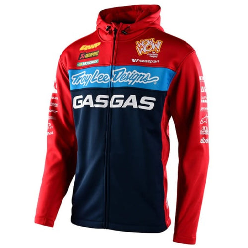 Manteau Pit TLD GasGas Team Bleu rouge, de face