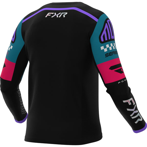 Chandail de Motocross Podium Gladiator 26.5 | Noir/Bleu, de dos