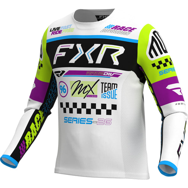 Chandail de Motocross Podium Gladiator 26.5 Blanc/Noir, de face
