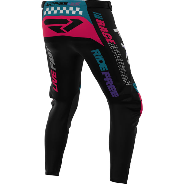 Pantalon de Motocross Podium Gladiator 26.5 Junior | Noir/Bleu, de dos