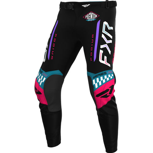 Pantalon de Motocross Podium Gladiator 26.5 Junior | Noir/Bleu, de face