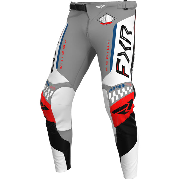 Pantalon de Motocross Podium Gladiator 26.5 Junior | Gris/Blanc, de face