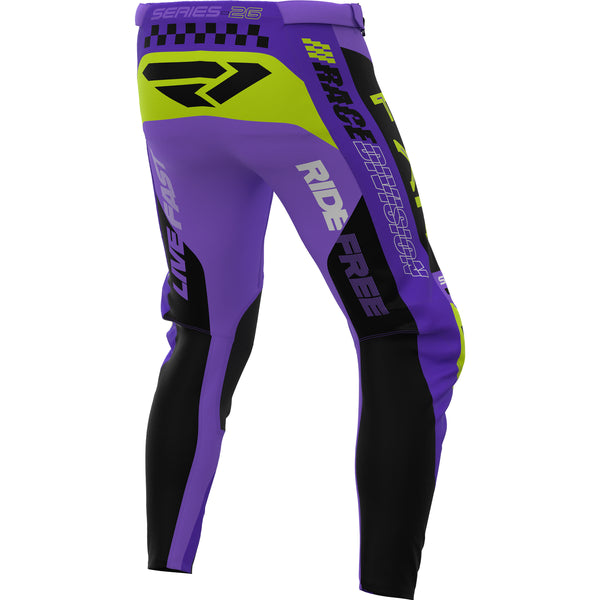 Pantalon de Motocross Podium Gladiator 26.5 Junior | Mauve/Noir, de dos
