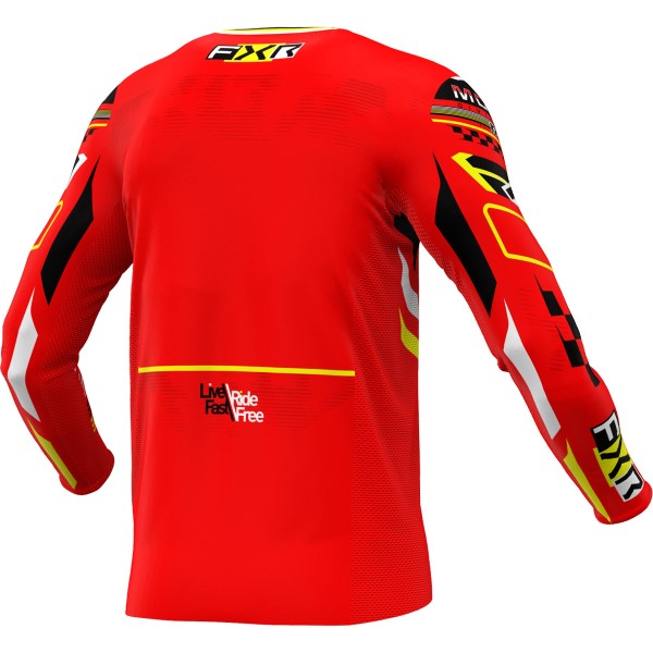 Chandail de Motocross Podium Gladiator Rouge/Jaune incliné de dos