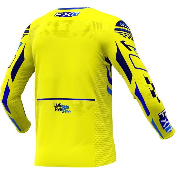 Chandail de Motocross Podium Gladiator Jaune/Bleu incliné de dos